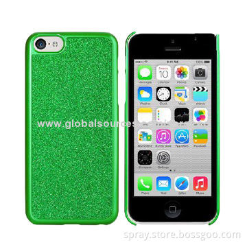 PC case with glitter finish on back for iPhone 5c, UV coating inside